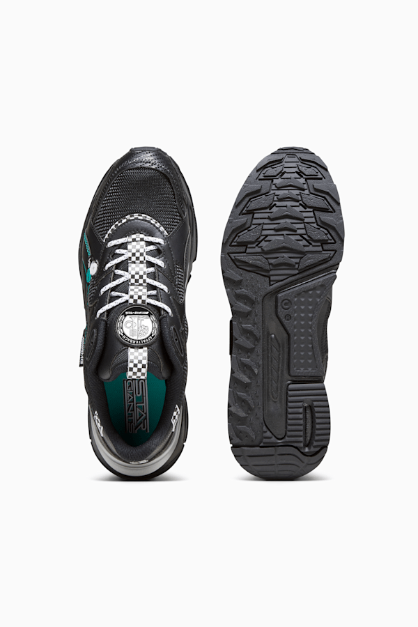Mercedes-AMG Petronas Motorsport Mirage Sport Asphalt Garage Crews Men's Sneakers, PUMA Black-Spectra Green, extralarge