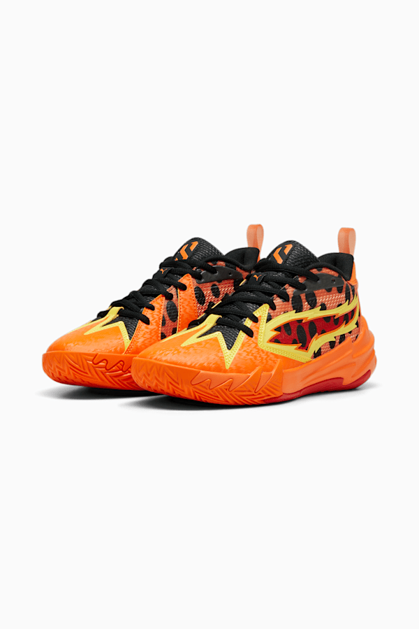 PUMA HOOPS x CHEETOS Scoot Zeros Youth Basketball Shoes, For All Time Red-Rickie Orange-Yellow Blaze-PUMA Black, extralarge