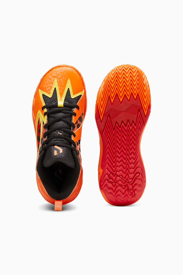 PUMA HOOPS x CHEETOS Scoot Zeros Youth Basketball Shoes, For All Time Red-Rickie Orange-Yellow Blaze-PUMA Black, extralarge