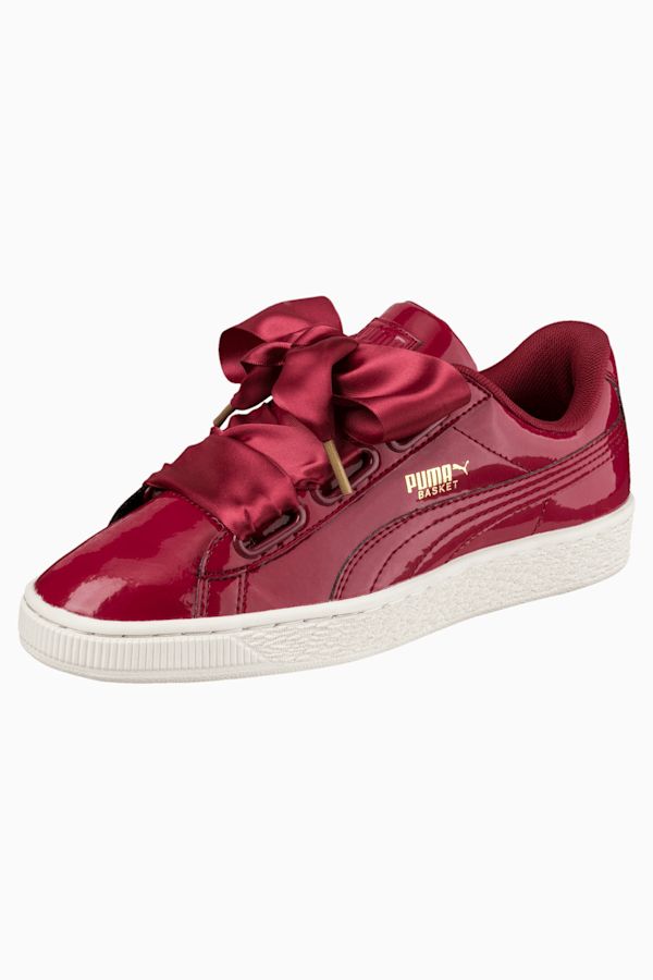 Basket Heart Patent Women's Sneakers, Tibetan Red-Tibetan Red, extralarge