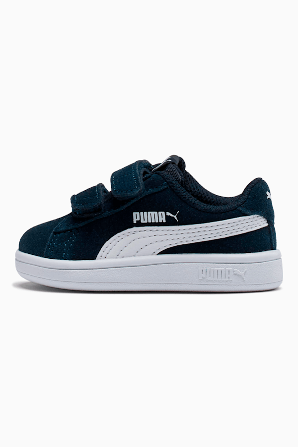 PUMA Smash v2 Suede Toddler Shoes, Peacoat-Puma White, extralarge