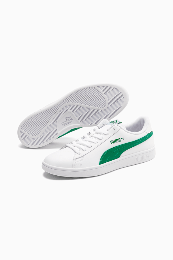 PUMA Smash v2 Sneakers, Puma White-Amazon Green, extralarge