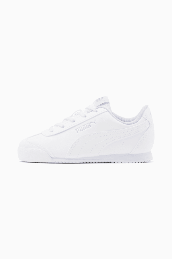 Turino Leather Little Kids' Shoes, Puma White-Puma White, extralarge