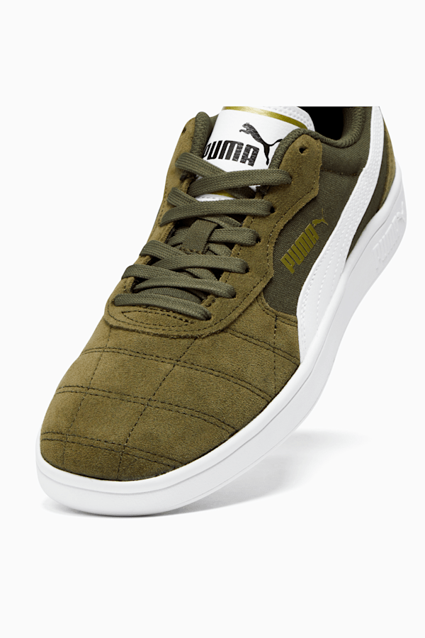 Puma mens suede classic trainers forest night/gold top