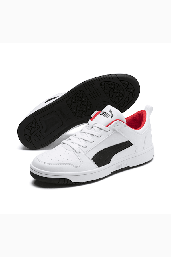 PUMA Rebound LayUp Lo Sneakers, Puma White-Puma Black-High Risk Red, extralarge