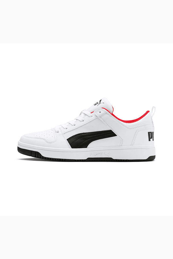 PUMA Rebound LayUp Lo Sneakers, Puma White-Puma Black-High Risk Red, extralarge