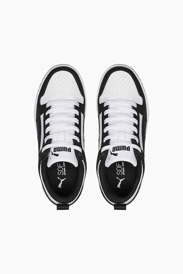PUMA Rebound LayUp Lo Sneakers Big Kids, Puma White-Puma Black, extralarge