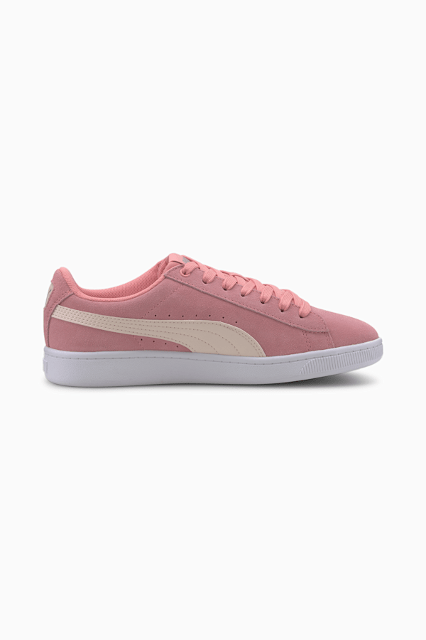 PUMA Vikky v2 Suede Sneakers Big Kids, Peony-Rosewater-Puma Silver-Puma White, extralarge