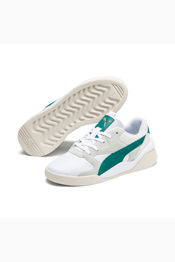 Puma aeon heritage white and green trainers 2025