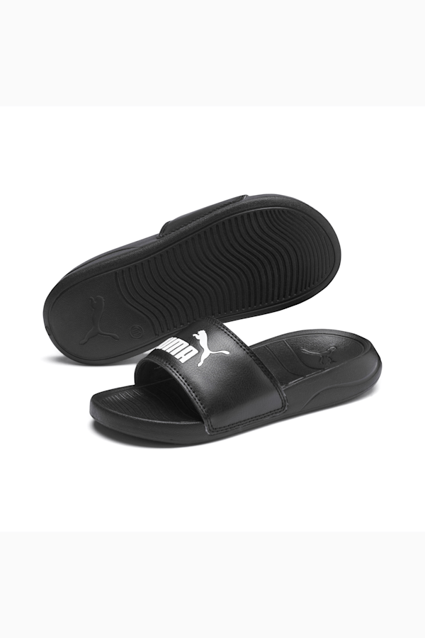 Popcat 20 Little Kids' Slides, Puma Black-Puma White, extralarge