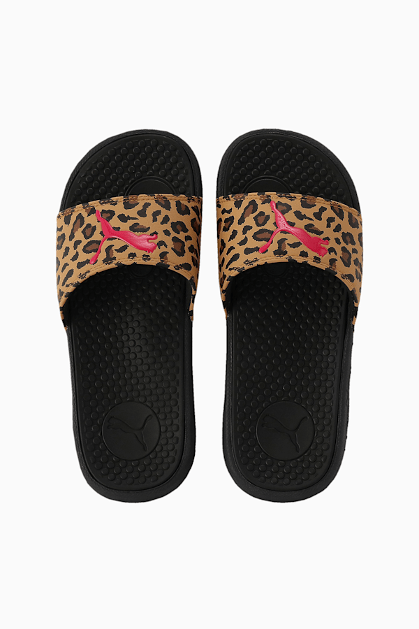 Leopard print puma slides best sale