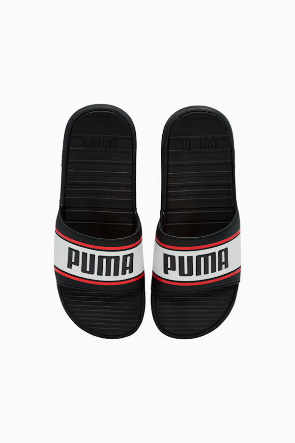 Cool Cat Sport Retro Men's Slides, Puma Black-PW-High Risk Red, extralarge