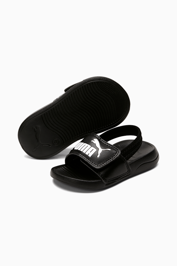 Popcat 20 Backstrap Toddler Slides, Puma Black-Puma White, extralarge