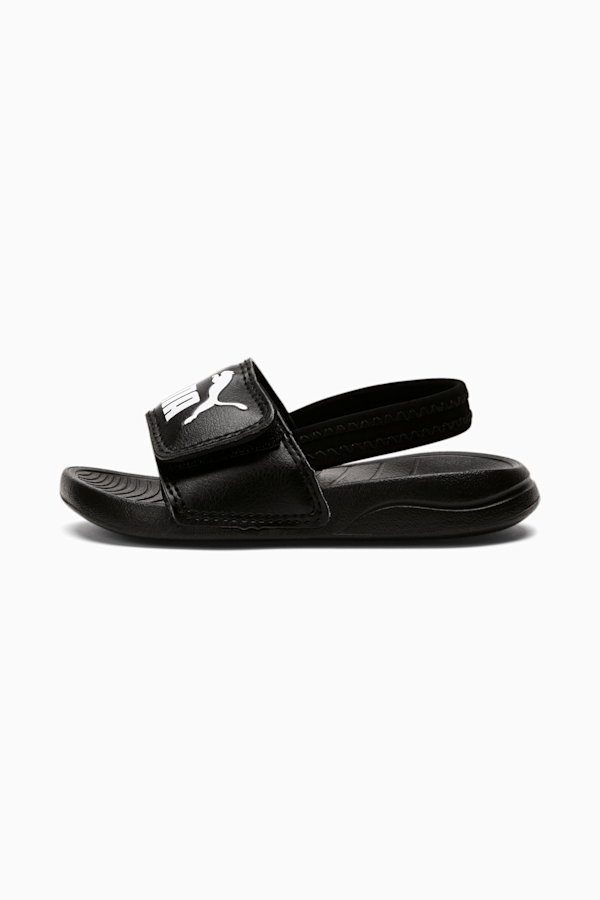 Popcat 20 Backstrap Toddler Slides, Puma Black-Puma White, extralarge