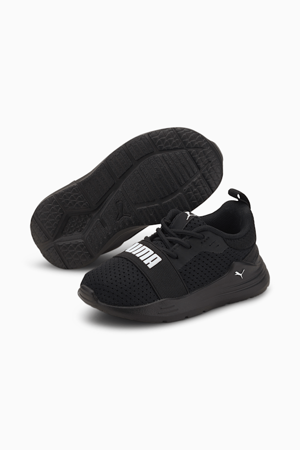 Wired Run Babies' Trainers, Puma Black-Puma White, extralarge