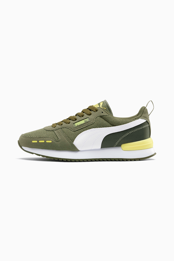 PUMA R78 Women's Sneakers, Green-White-Sunny Lime, extralarge