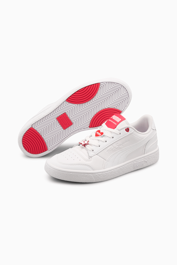 Puma ralph sampson trainers in white and pink 2025