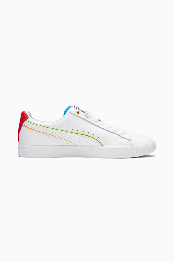 Clyde WH Women's Sneakers, Puma White-High Risk Red-Dresden Blue, extralarge