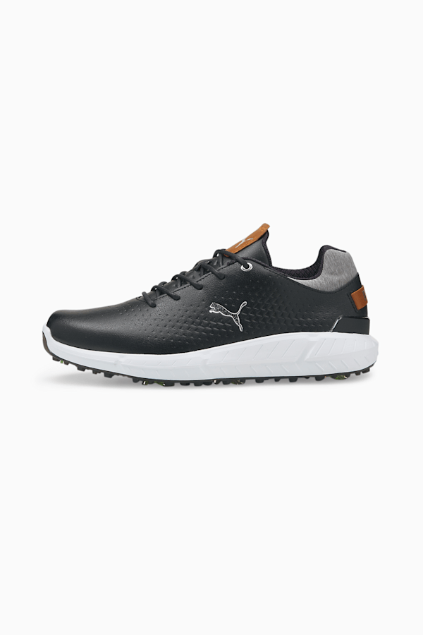 IGNITE Articulate Leather Men's Golf Shoes, Puma Black-Puma Silver, extralarge-GBR