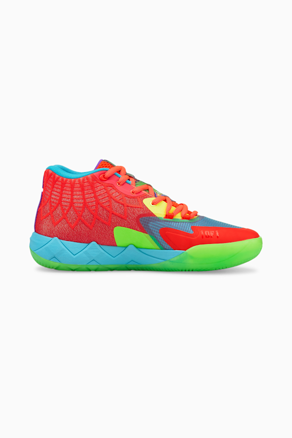 MB.01 Be You Basketball Shoes, Green Gecko-Red Blast, extralarge