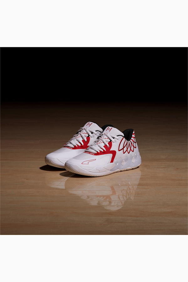 PUMA x LAMELO BALL MB.01 Lo Men's Basketball Shoes, PUMA White-High Risk Red, extralarge