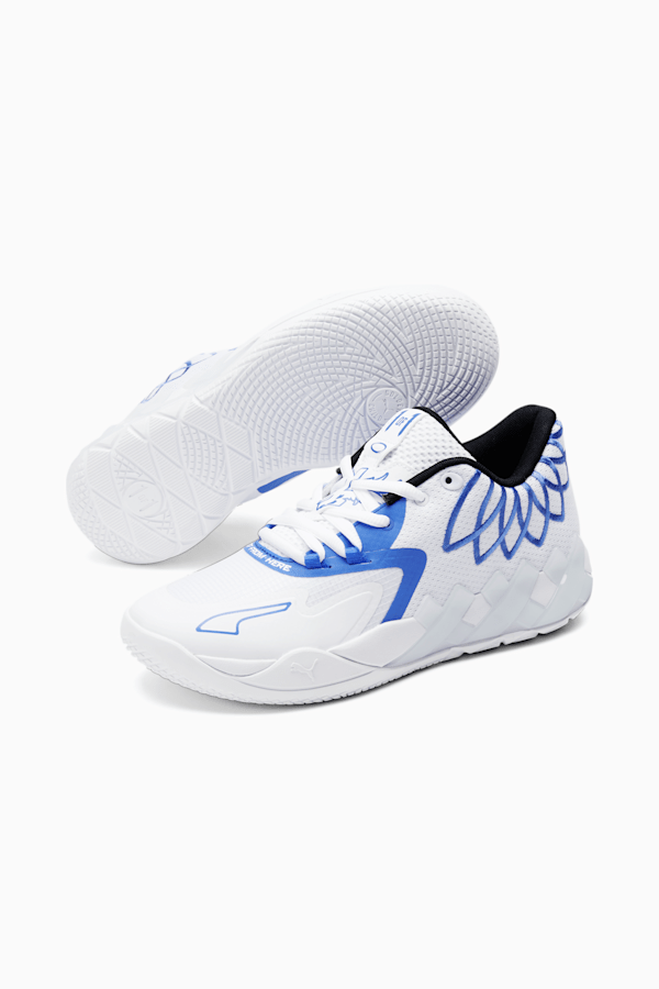 MB.01 Lo Basketball Shoes, PUMA White-Bluemazing, extralarge