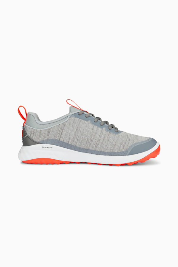 FUSION Pro Golf Shoes Men, Cool Mid Gray-PUMA Silver-Red Blast, extralarge