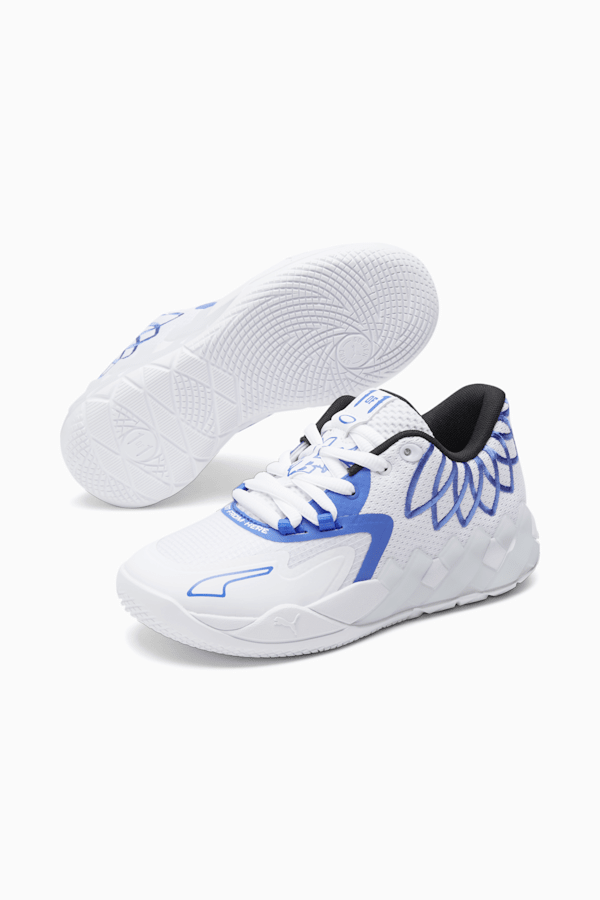 PUMA x LAMELO BALL MB.01 Lo Big Kids' Basketball Shoes, PUMA White-Bluemazing, extralarge