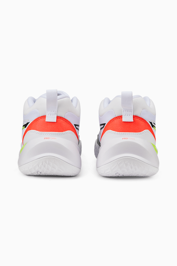Playmaker Pro Basketball Shoes, Puma White-Fiery Coral, extralarge