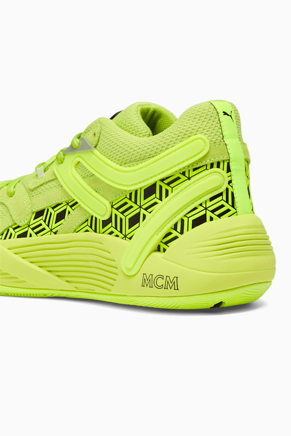 PUMA x MCM TRC Blaze Court Sneakers, Acid Lime-Puma Black, extralarge-GBR