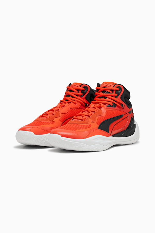 Playmaker Pro Mid Men's Basketball Shoes, Red Blast-Fiery Red-PUMA Black, extralarge