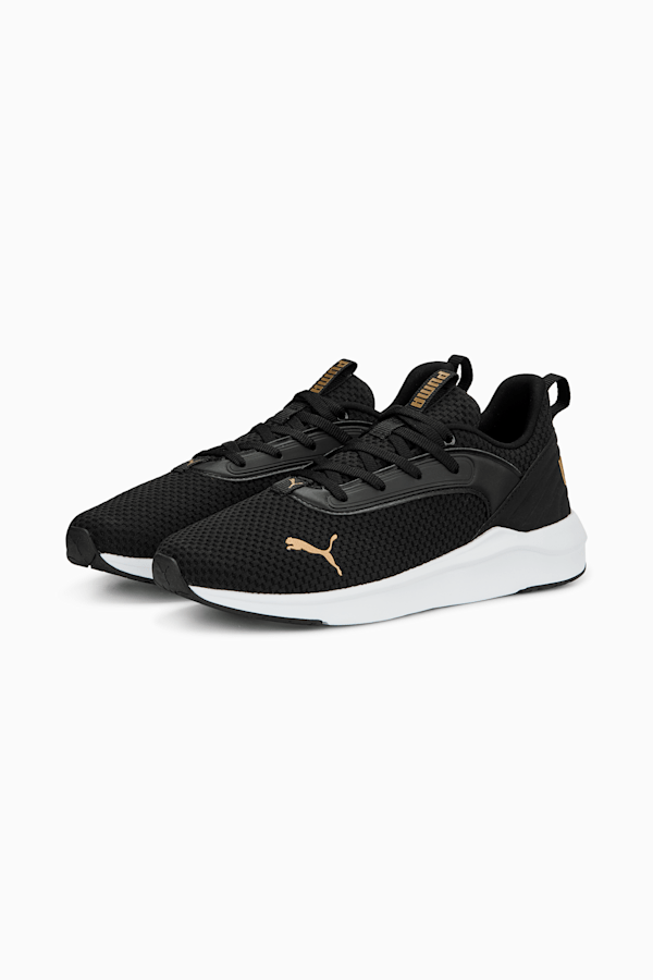 Soft ride Flair Women's Running Shoes, PUMA Black-PUMA Gold, extralarge