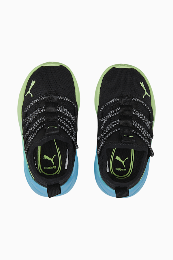One4All Fade Toddlers' Shoes, PUMA Black-Fizzy Lime-Bright Aqua, extralarge