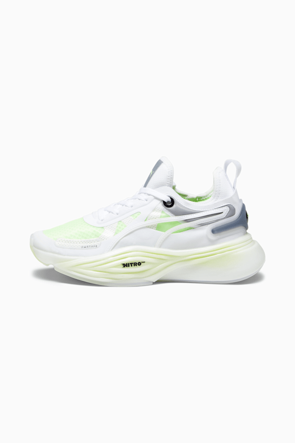 PWR NITRO™ Squared Women's Training Shoes, PUMA White-Speed Green, extralarge