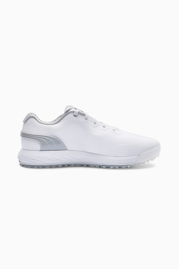 Alphacat Nitro Golf Shoes Men, PUMA White-Flat Light Gray-PUMA Silver, extralarge