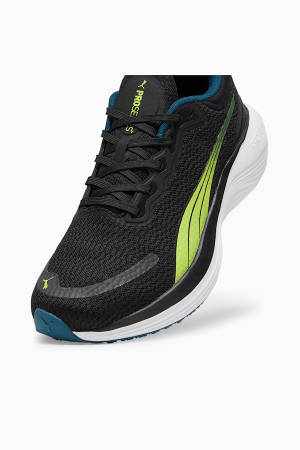 Scend Pro Running Shoes, PUMA Black-Lime Pow-Ocean Tropic, extralarge
