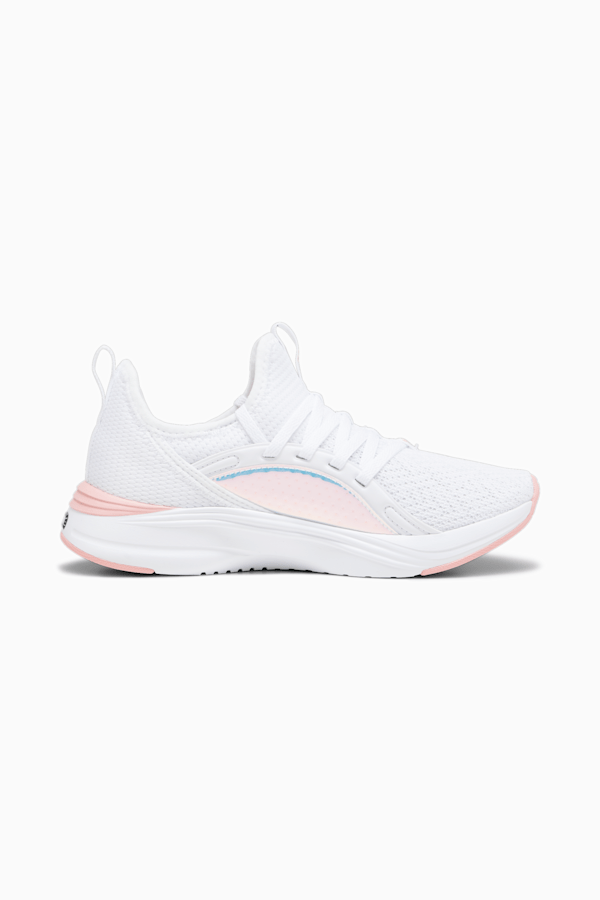 Pink pumas with gold writing cheap