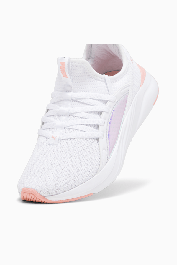 Pink pumas with gold writing cheap