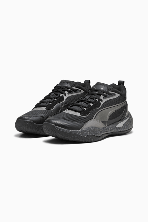 Playmaker Pro Trophies Basketball Shoes, Puma Aged Silver-Cast Iron-PUMA Black, extralarge-GBR