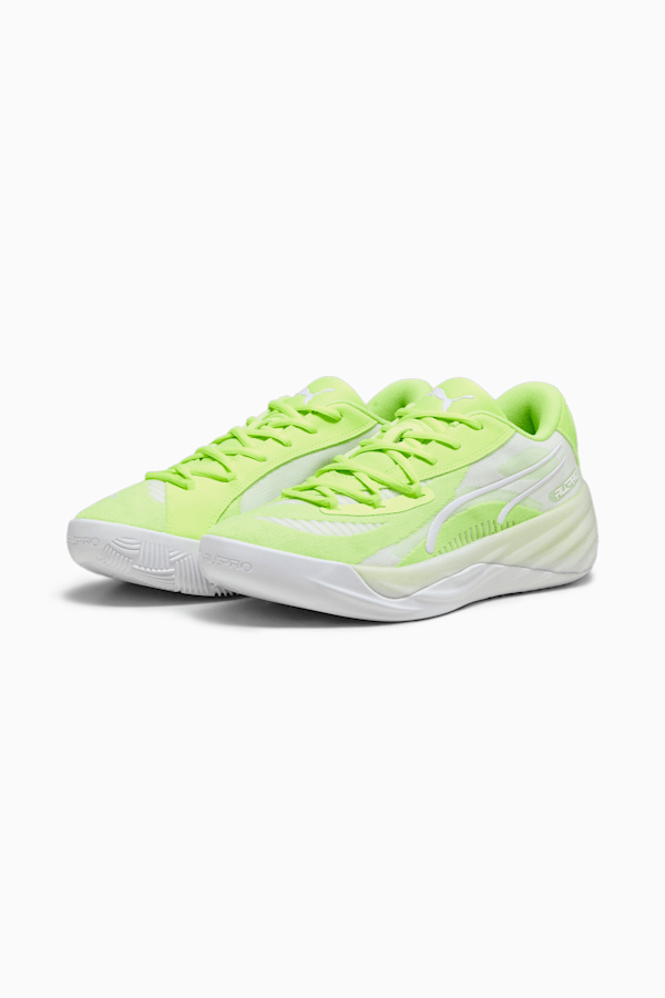 All-Pro NITRO Basketball Shoes, Lime Squeeze-PUMA White, extralarge