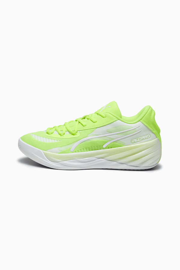 All-Pro NITRO Basketball Shoes, Lime Squeeze-PUMA White, extralarge