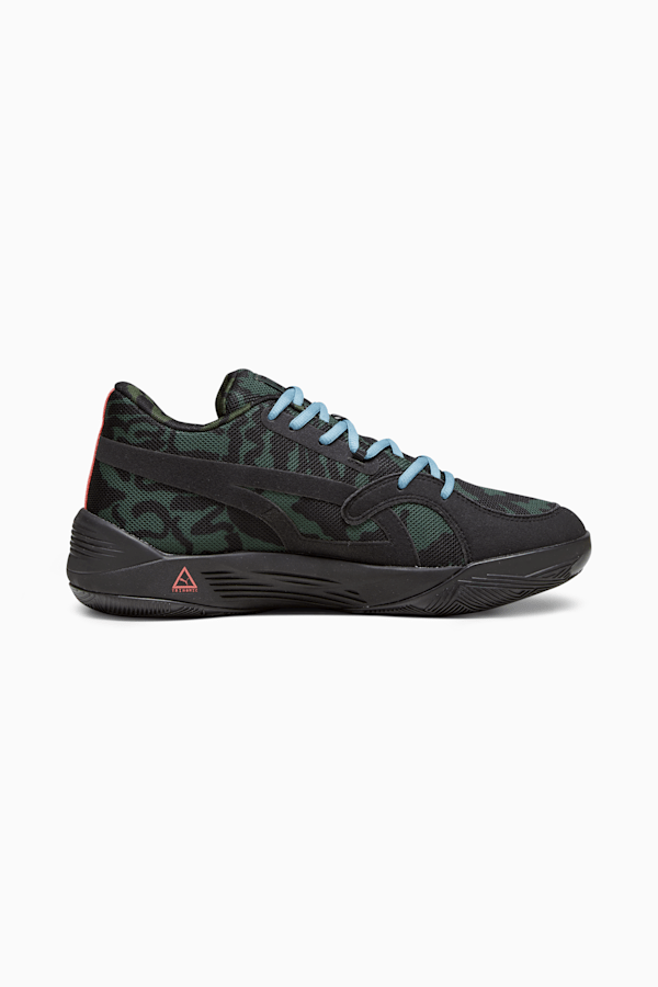 TRC Blaze Court Camo Men's Basketball Shoes, PUMA Black-Myrtle-Dark Clove-Bold Blue-Electric Blush, extralarge