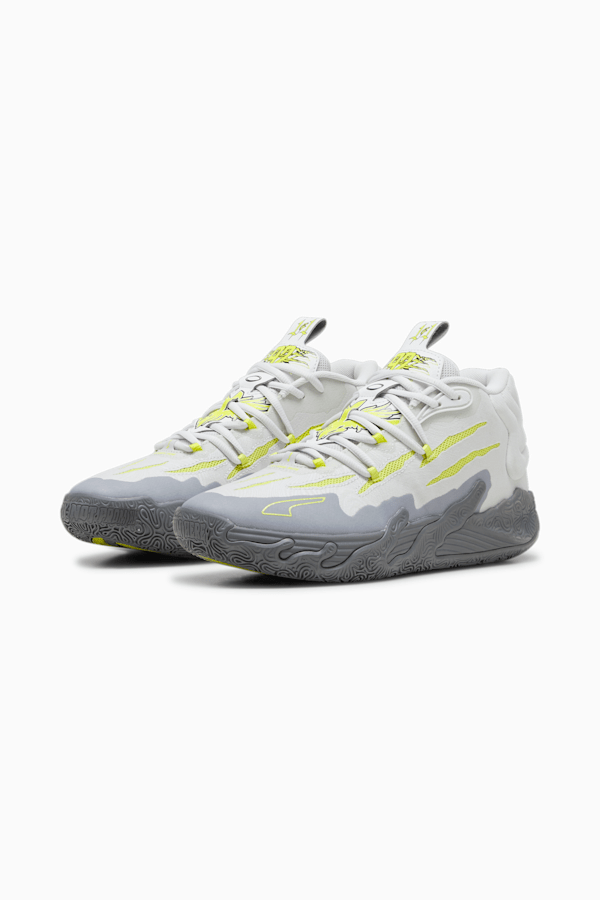 MB.03 Hills Basketball Shoes, Feather Gray-Lime Smash, extralarge