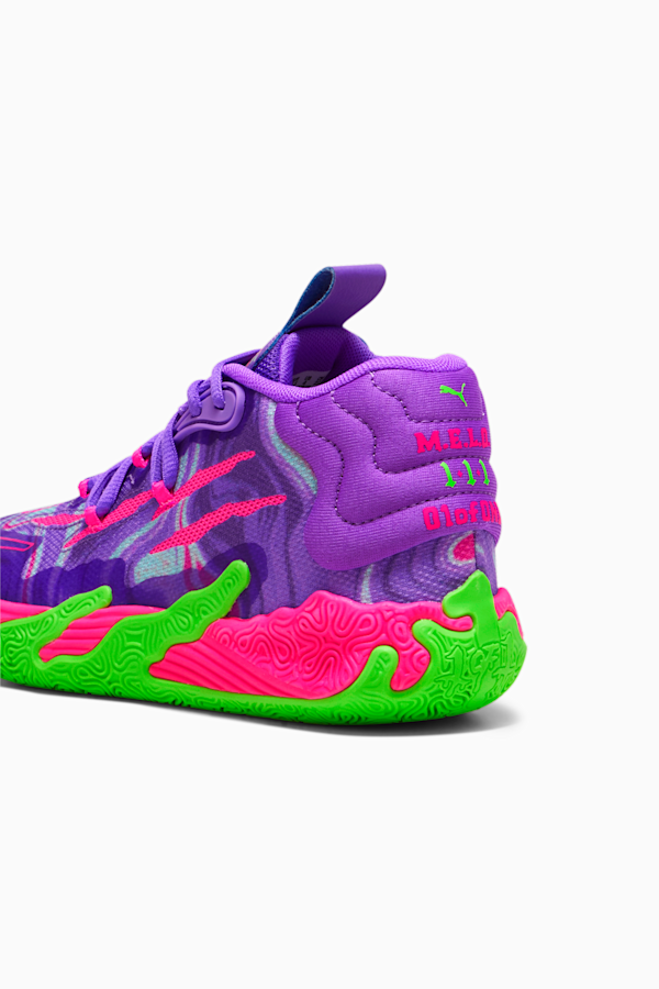 PUMA x LAMELO BALL MB.03 Toxic Big Kids' Basketball Shoes, Purple Glimmer-Green Gecko, extralarge