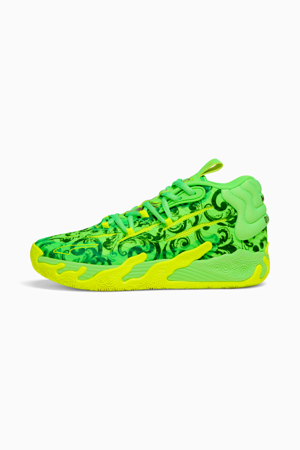 Kids green top basketball shoes