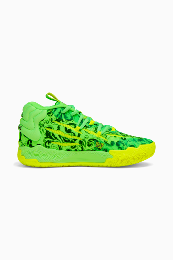 PUMA x LAMELO BALL MB.03 LaFrancé Big Kids' Basketball Shoes, Fluro Green Pes-PUMA Green-Fluro Yellow Pes, extralarge