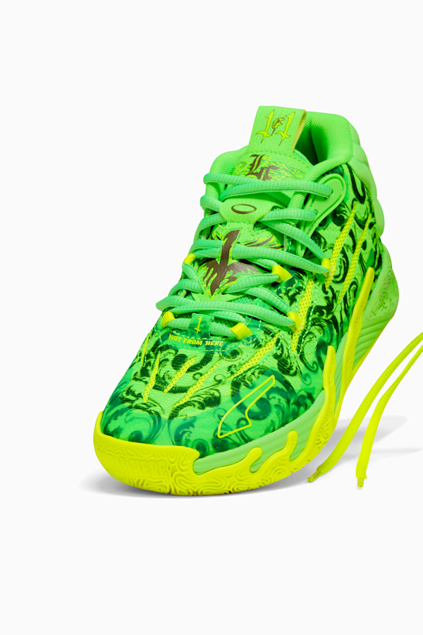 PUMA x LAMELO BALL MB.03 LaFrancé Big Kids' Basketball Shoes, Fluro Green Pes-PUMA Green-Fluro Yellow Pes, extralarge