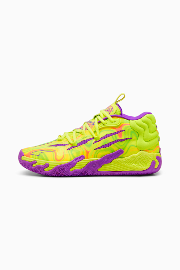 MB.03 Spark Basketball Shoes, Safety Yellow-Purple Glimmer, extralarge