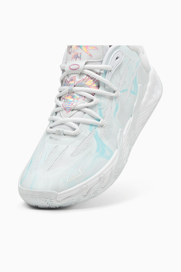 MB.03 Iridescent Basketball Shoes, PUMA White-Dewdrop, extralarge