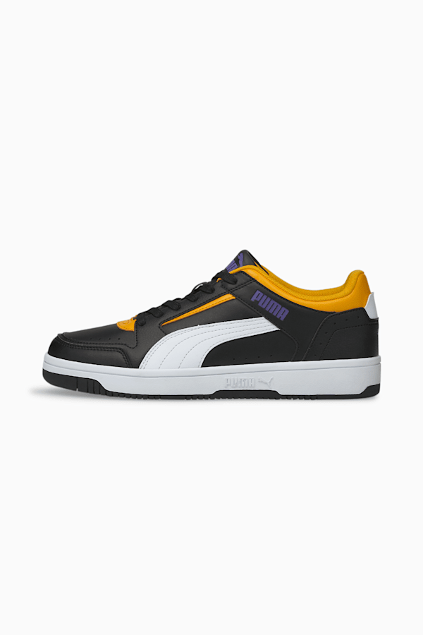 Rebound Joy Low Sneakers, Puma Black-Puma White-Saffron-Prism Violet, extralarge